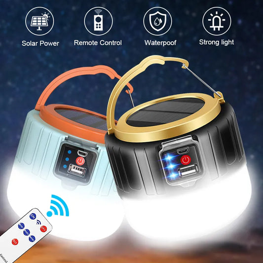 Versatile Solar LED Camping Lantern: Waterproof, Rechargeable & Portable - Essential Outdoor and Emergency Light